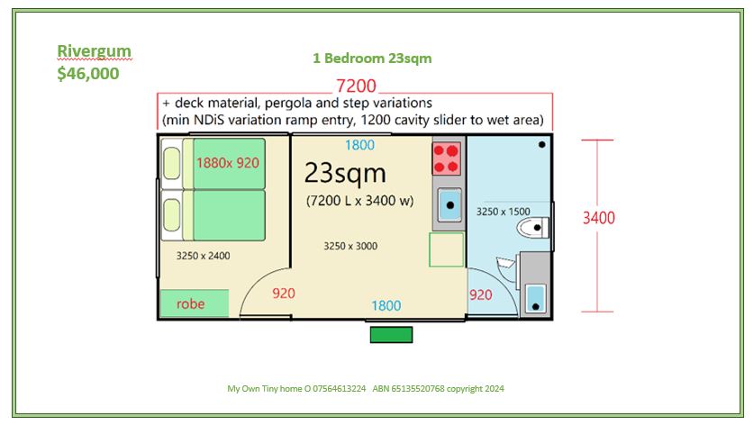 Rivergum Granny flat for sale Brisbane Gold Coast floor plan