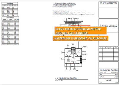 Granny flat floor plans_ Vintage Villa plans_window_doors