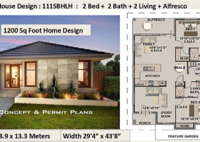 Parents retreat 2 bedroom 2 bathroom granny flat plans 3