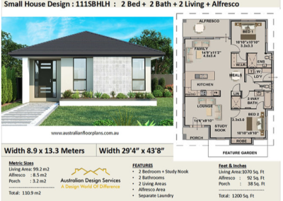 Parents retreat 2 bedroom 2 bathroom granny flat plans 4