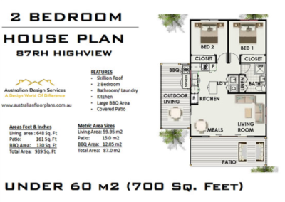 Skillion roof granny flat floor plan 2