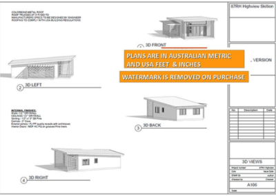 Skillion roof granny flat floor plan _back front